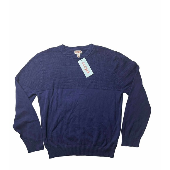 Cat & Jack Boys Sweater Blue Knit Crew Neck Pullover Top Kids Size L - Picture 1 of 3